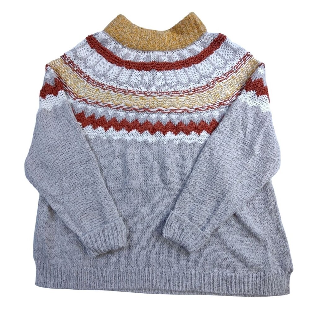 New Caslon Women's Fair Isle Mock Neck Sweater Size 2X